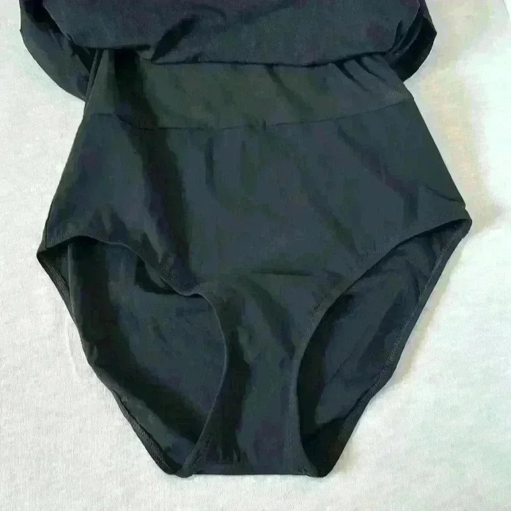 Christina Swimwear NWT Black with Skirt Tummy Tamer Hip Minimizer 1 pc Women 10 - Picture 6 of 13